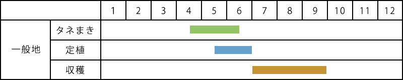 オクラの栽培表